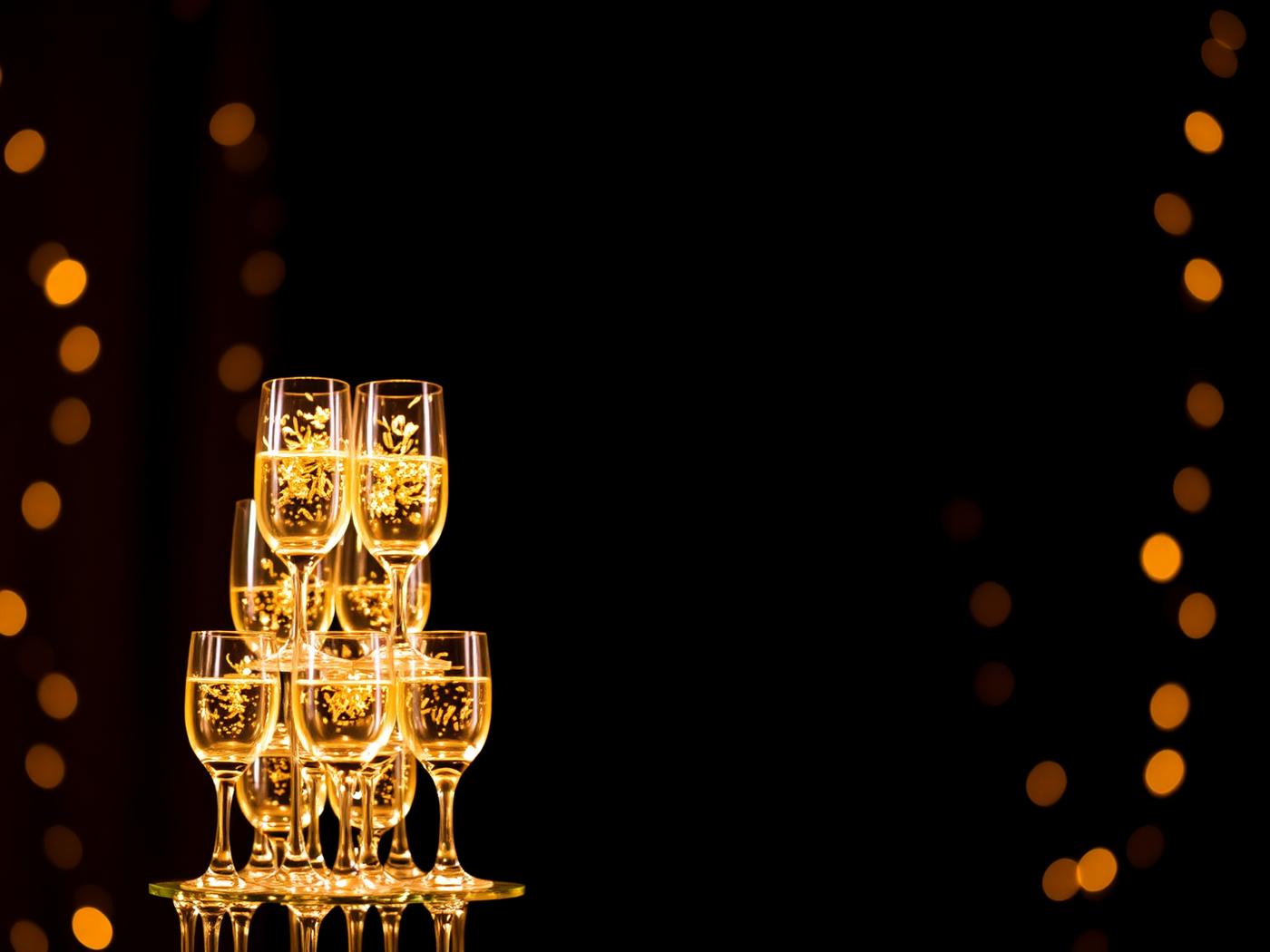 Champagne celebration tower