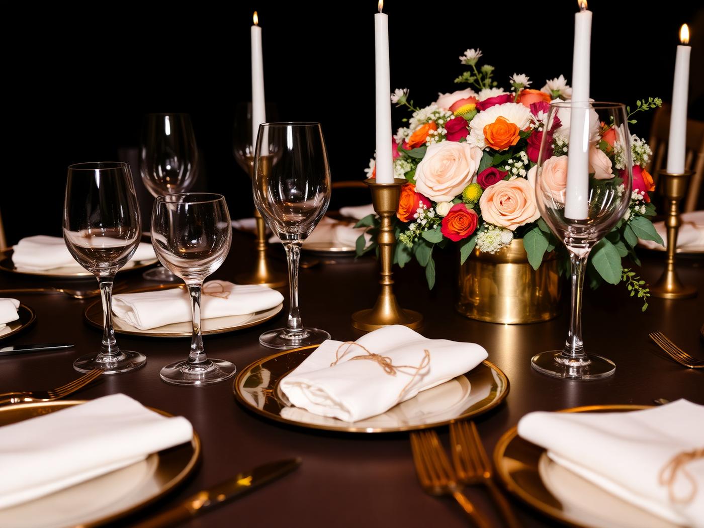 Elegant gold table styling